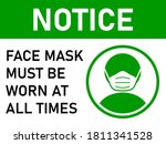 notice face mask must be worn... | Shutterstock .eps vector #1811341528