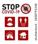 stop covid 19 coronavirus... | Shutterstock .eps vector #1838792248