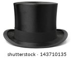Black top hat isolated on white ...