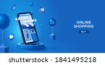online store via mobile phone... | Shutterstock .eps vector #1841495218