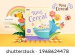 3d crunchy ring cereal ad... | Shutterstock .eps vector #1968624478