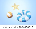 3d Beach Toy Elements Isolated...