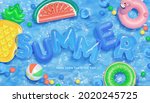 3d creative summer background... | Shutterstock .eps vector #2020245725