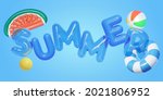 3d summer collection including... | Shutterstock .eps vector #2021806952