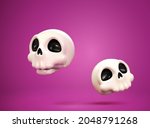 3d cute skulls isolated on... | Shutterstock .eps vector #2048791268