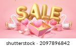3d valentine's day sale promo... | Shutterstock .eps vector #2097896842