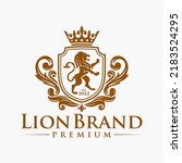 luxury lion crest heraldry logo....