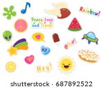 cute patches collection | Shutterstock .eps vector #687892522