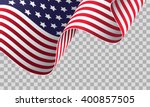 American Flag On Transparent...