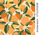 citrus seamless pattern with... | Shutterstock .eps vector #1711193338