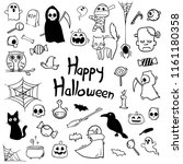 happy halloween day doodle | Shutterstock .eps vector #1161180358