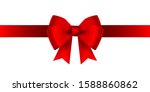red bow for gift and greeting... | Shutterstock . vector #1588860862