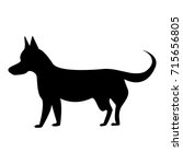 silhouette of a painted dog | Shutterstock .eps vector #715656805