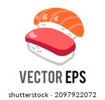 the vector salmon and tuna... | Shutterstock .eps vector #2097922072