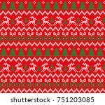 knitted christmas and new year... | Shutterstock .eps vector #751203085