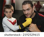 Small photo of Barrow in Furness, Cumbria, UK May 13th 2011 British heavyweight boxing title champion Tyson Fury visits Barrow Amateur Boxing Club. PICTURES BY MILTON HAWORTH