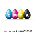 cmyk ink droplets | Shutterstock .eps vector #644033362