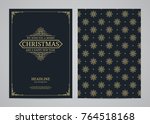 christmas greeting card design. ... | Shutterstock .eps vector #764518168