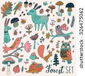 sweet forest set with lovely... | Shutterstock .eps vector #326475062