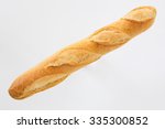 French bread baguette on a white background, made from flour. baking, top view, side view. space for text ..