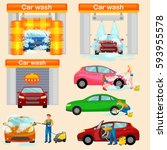 car wash services  auto... | Shutterstock . vector #593955578