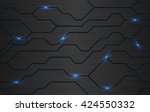 seamless vector futuristic dark ... | Shutterstock .eps vector #424550332