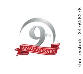 anniversary ring logo red... | Shutterstock .eps vector #347658278