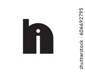 initial logo hi  ih  i inside h ... | Shutterstock .eps vector #606692795
