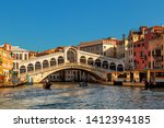 The Rialto Bridge (Ponte di Rialto), the oldest of the four bridges spanning the Grand Canal in Venice, Italy.