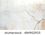 grunge white cracked cement... | Shutterstock . vector #484902925