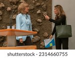 Small photo of DEN HAAG, NETHERLANDS - MAY 30: Voorzitter Vera Bergkamp (D66) and Dilan Yesilgoz-Zegerius in House of Representatives during a debating at the Tweede Kamer on 30 MAY, 2023 in Den Haag