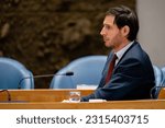 Small photo of DEN HAAG, NETHERLANDS - APRIL 5: Wopke Hoekstra in House of Representatives during a debating at the Tweede Kamer on 5 April, 2023 in Den Haag