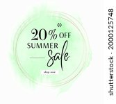 summer sale 20  off sign over... | Shutterstock .eps vector #2000125748