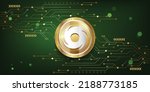 Tornado Cash (TORN) Crypto metallic coin virtual currency token on futuristic technology vector background illustration 