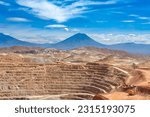 Small photo of View of the pit of an open-pit copper mine in Peru