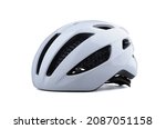 White bicycle helmet isolated...