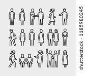 people vector line icons set | Shutterstock .eps vector #1185980245