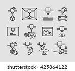 3d printing vector line icons  | Shutterstock .eps vector #425864122