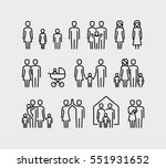 family vector icons set in thin ... | Shutterstock .eps vector #551931652