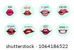 lips with phrases collection... | Shutterstock .eps vector #1064186522