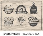 pizzeria badges. set of pizza...