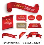 scroll red  merry christmas.... | Shutterstock .eps vector #1126585325