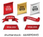 special offer vector ribbon.red ... | Shutterstock .eps vector #664890445