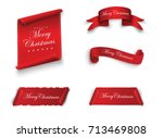 scroll red  merry christmas ... | Shutterstock .eps vector #713469808