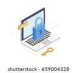 internet security isometric... | Shutterstock .eps vector #659004328