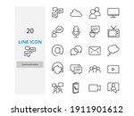 set of communication thin line... | Shutterstock .eps vector #1911901612
