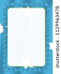 frame and border of ribbon with ... | Shutterstock .eps vector #1129963478
