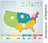 usa map with infographic... | Shutterstock .eps vector #679082965
