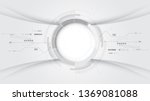  grey white abstract technology ... | Shutterstock .eps vector #1369081088
