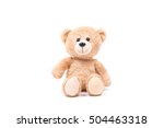lovely brown teddy bear isolated on white background,mock up for card cerebration